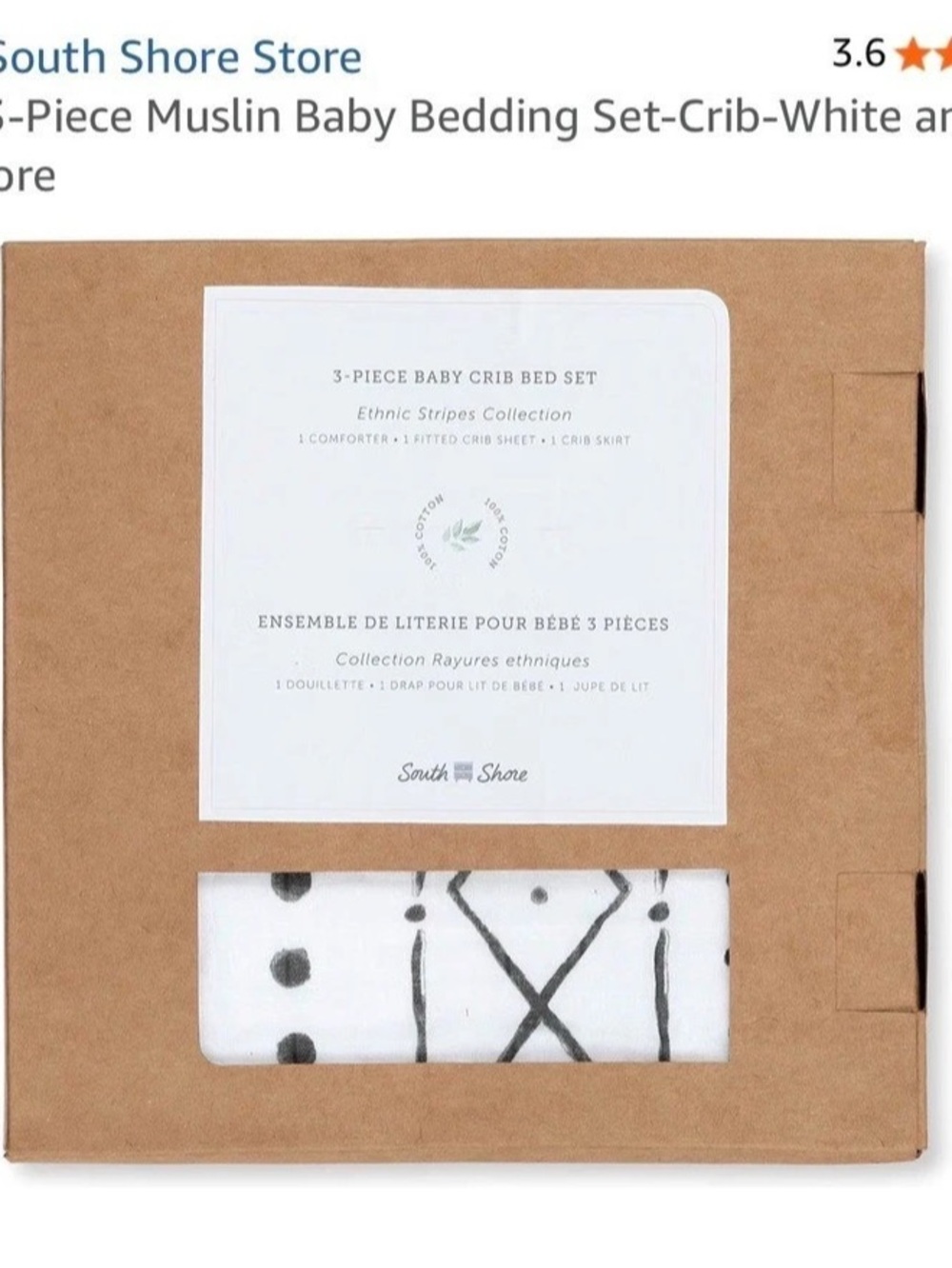 4 for $40 South Shore DreamIt 3-Piece Muslin Baby Bedding